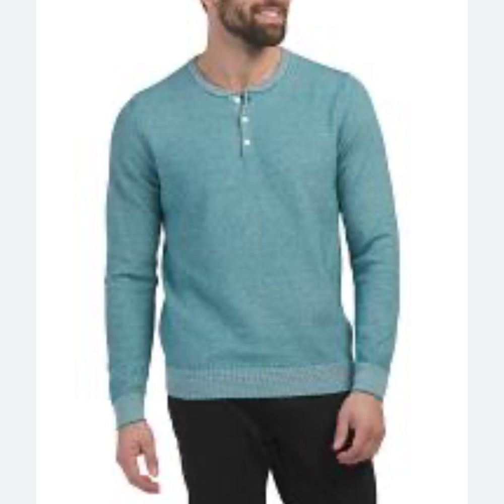 BONOBOS MENS SIZE MEDIUM NEW NWT HENLEY LIGHTWEIGHT GREEN SWEATER